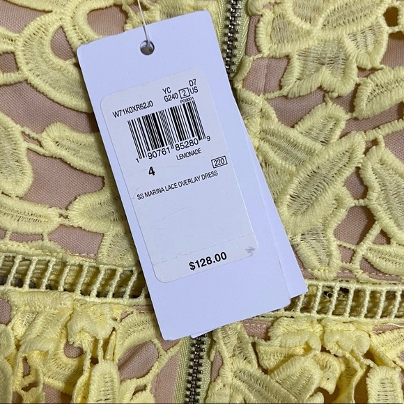 Guess Marina Lay Overlay Dress in Lemonade Size 4 - Picture 3 of 4